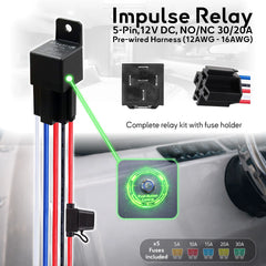 Mini relais bistable 12V DC 30A – télérupteur marine avec support fusible intégré – alternative RT-200-000-00