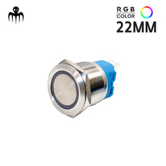 RBG Push-button 22mm waterproof antivandal with connector pre-wired marine-grade corrosion free baywatt