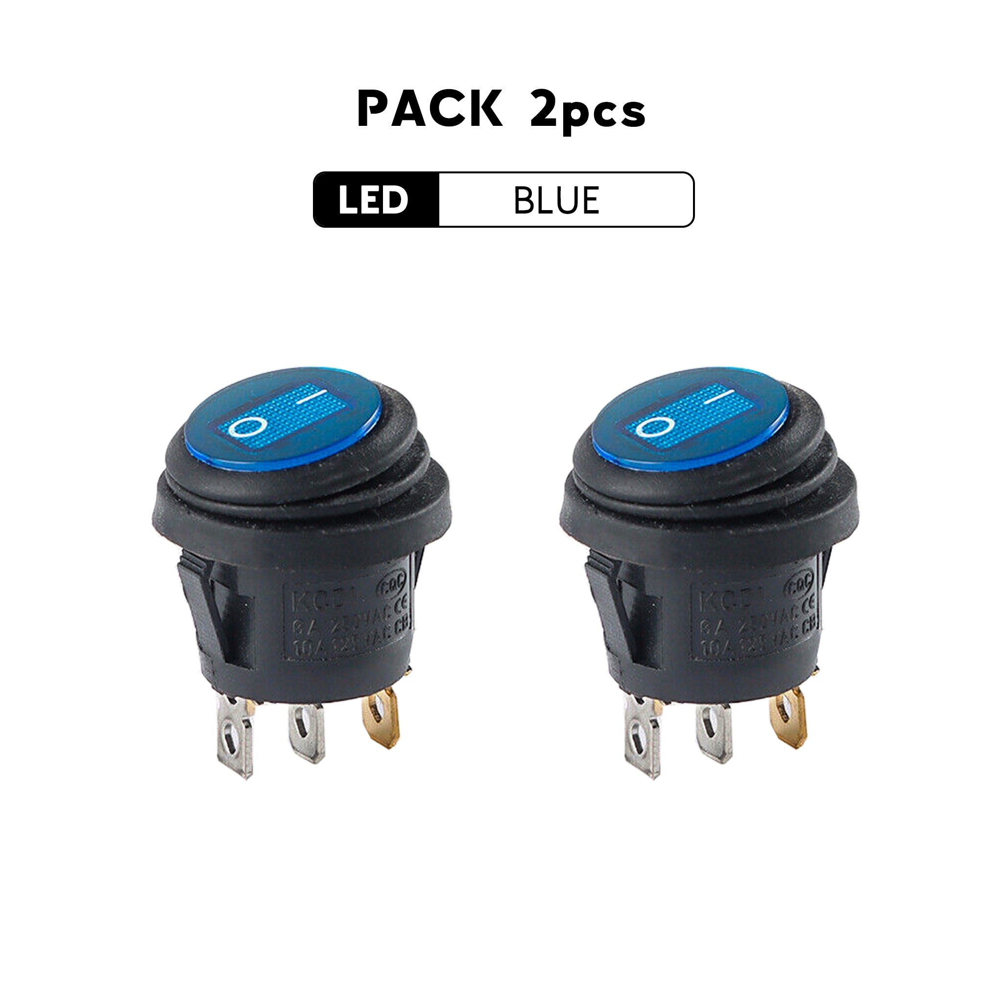 thumbnail image 2 of FILN LED Rocker Switch | Blue | 12V 30A | ON/OFF | Waterproof | For Car, Boat, Etc. 2 of 5