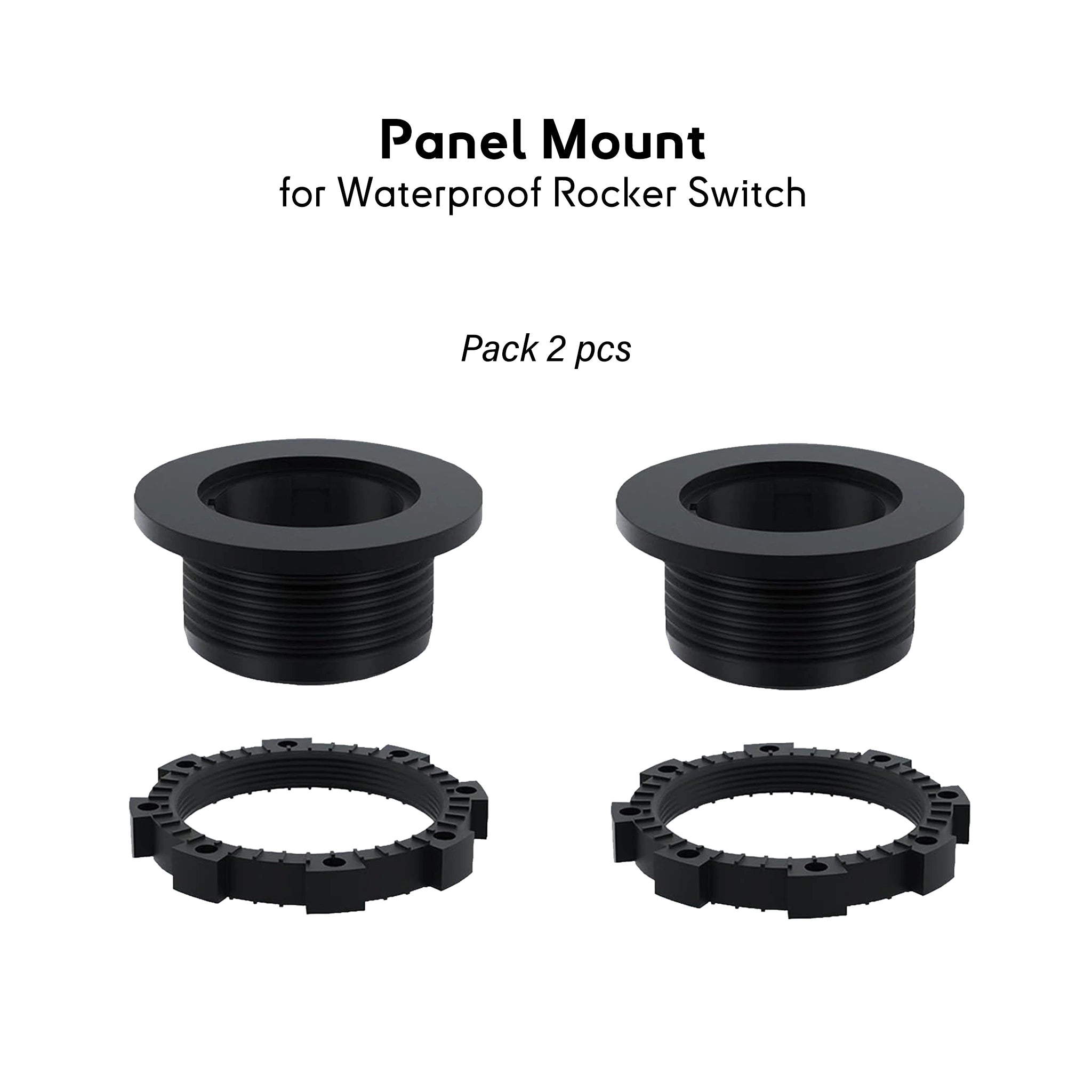 Lot de 2 supports encastrables étanches pour interrupteurs de cabine de bateau, conçus pour un montage propre et affleurant sur tableau de bord.