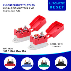 Fuse breaker with studs - auto reset. turn off on again and the fuse reset. perfect fuse for boat application on harness electical marine system Baywatt - get more watt at sea