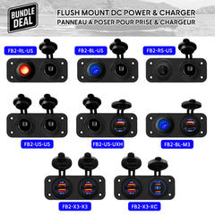 Panneaux Baywatt encastrables 2 voies pour bateau – Prises allume-cigare, interrupteurs LED et chargeurs USB pour installation marine