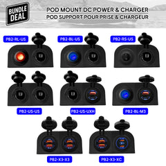 Baywatt 2-slot POD panels for boats – USB-C chargers, 12V power sockets and LED switches for marine panels